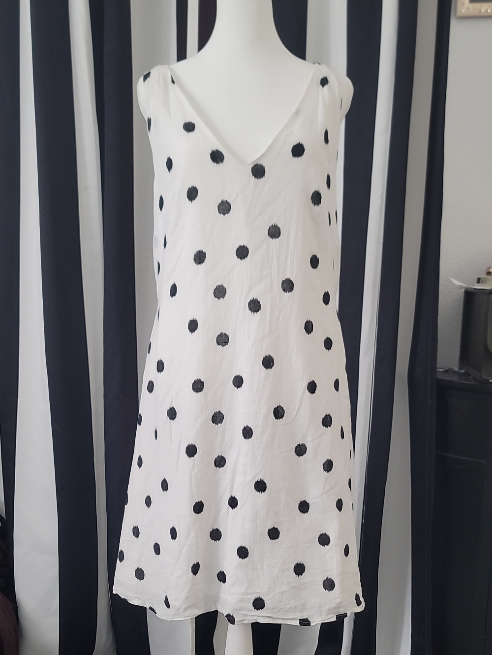 a new day White Slip Mini Dress with Black Polka Dots
